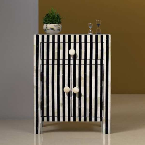 Striped Nightstand for any Bedroom Interior BIIF
