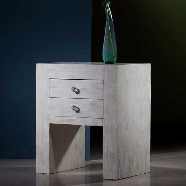 White Nightstand with Drawers