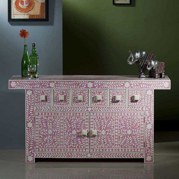 Bone Inlay Sideboard - Pink