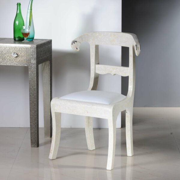 Bone Inlay Chair - White