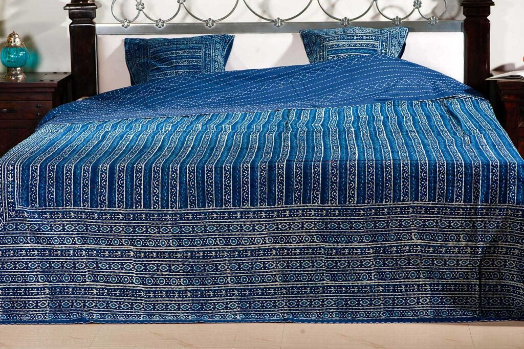 Kantha Quilt Set-Blue