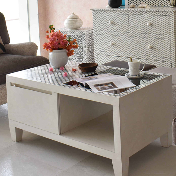 Modern Coffee Table in mother of pearl