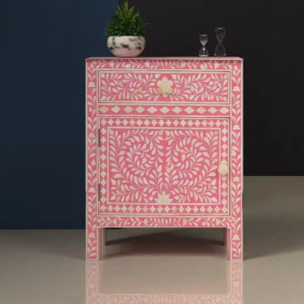 Bone Inlay End Table