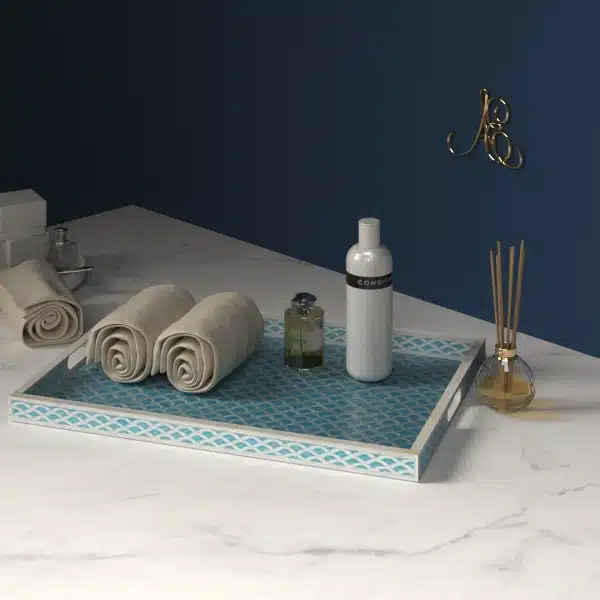Serving Tray with Handles - Light Blue