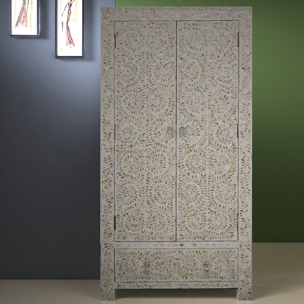 Mother of pearl inlay wardrobe