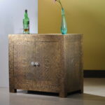 Rhea Brass Sideboard - Embossed Floral - Image 3