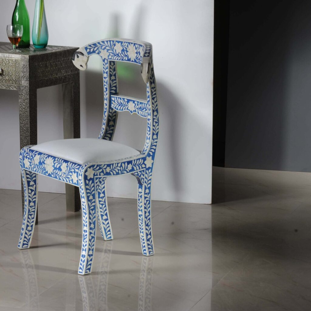 Blue Bone Inlay chair