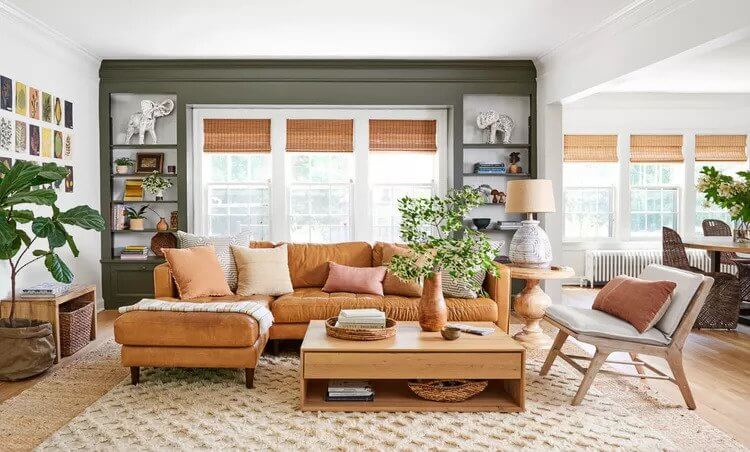 Living Room Decoration with Brown Furniture