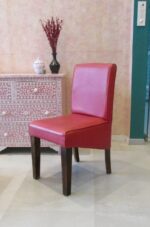 Modern upholstered dining chair-red