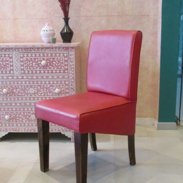 Modern upholstered dining chair-red
