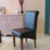 modern upholstered dining chair-Black