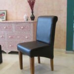 modern upholstered dining chair-Black